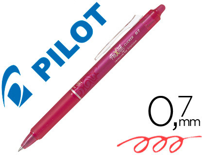 Bolígrafo Pilot Frixion Clicker borrable tinta rosa